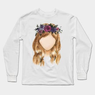 Flower Crown Model Long Sleeve T-Shirt